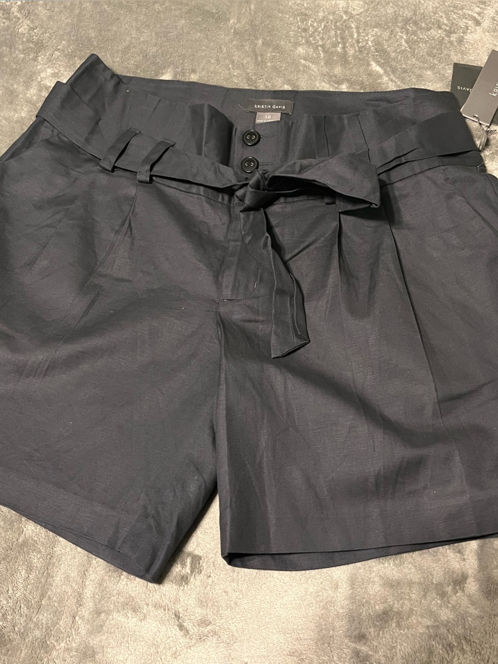 Kristin Davis Women’s Size 12 Black High Waist Belted Dress Shorts NWT
